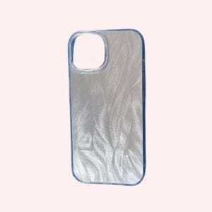 Silver Laser Feather print Cover for iPhone 15