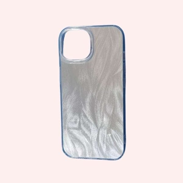 iPhone 15 Feather Cover.jpg Silver Laser Feather print Cover for iPhone 15